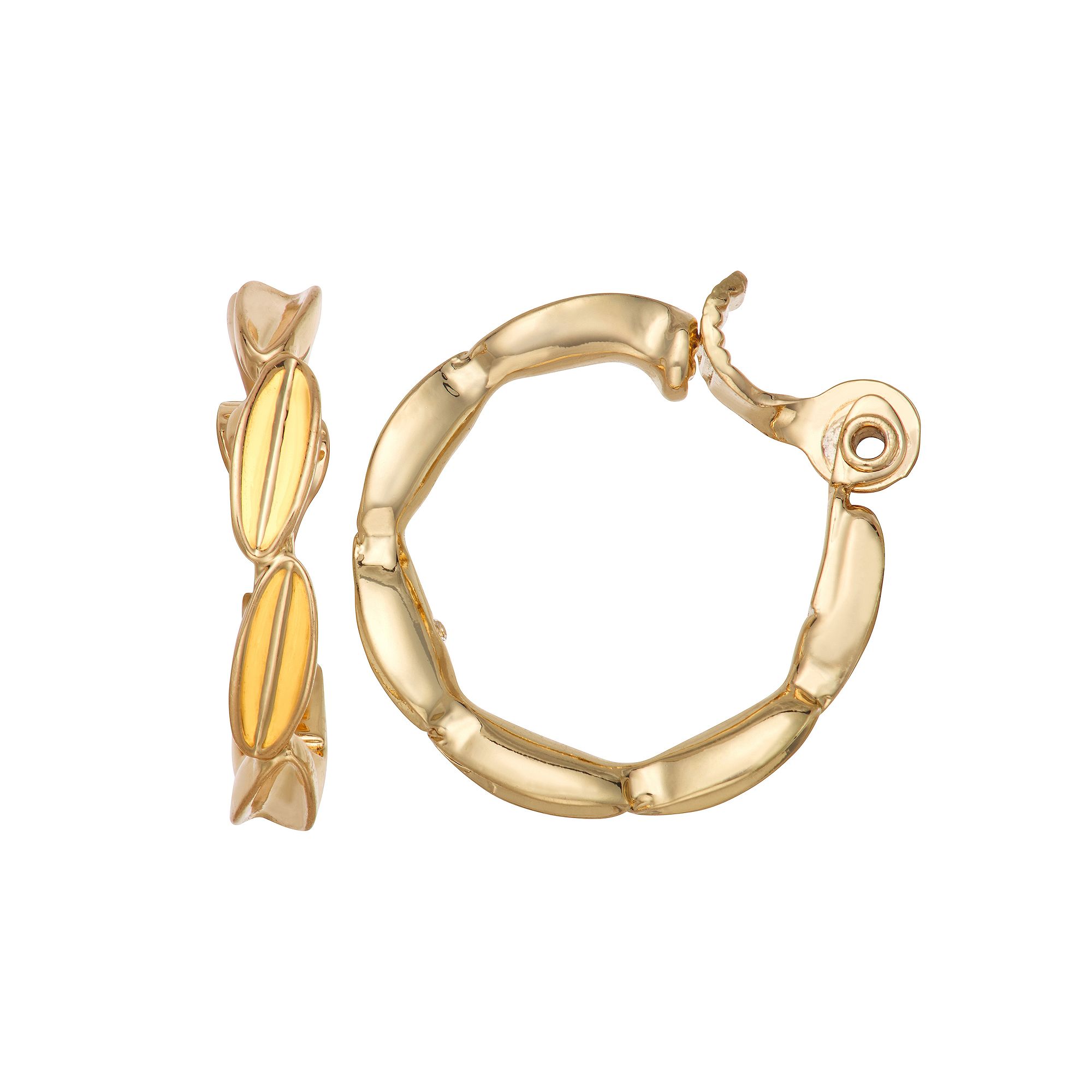 Napier Gold Tone 26 mm Twisted Hoop Clip-On Earrings, Womens
