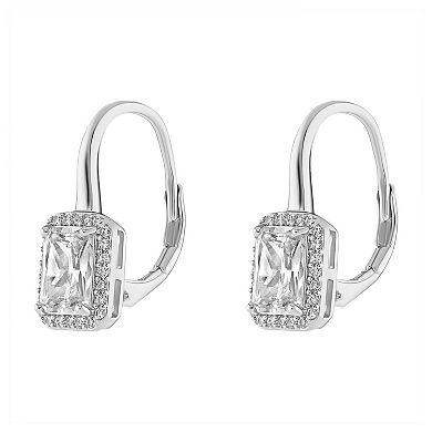 PRIMROSE Sterling Silver Pave Cubic Zirconia Drop Earrings