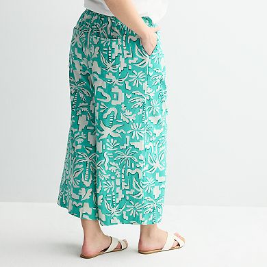 Plus Size Sonoma Goods For Life® Cropped Easy Pants