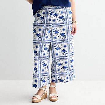 Plus Size Sonoma Goods For Life® Cropped Easy Pants