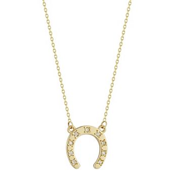 LUMINOR GOLD 14k Gold Diamond Accent Horseshoe Pendant Necklace