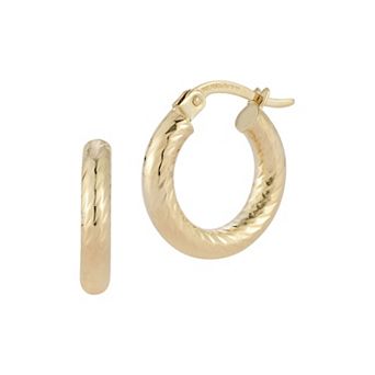 LUMINOR GOLD 14k Gold Small Twist Hoop Earrings
