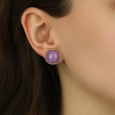 1928 Gold-Tone Semi-Precious Stud Earrings