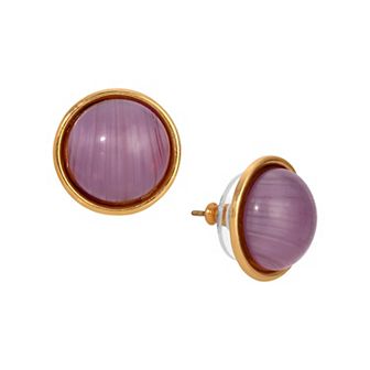 1928 Gold-Tone Semi-Precious Stud Earrings