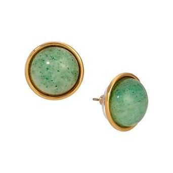 1928 Gold-Tone Semi-Precious Stud Earrings