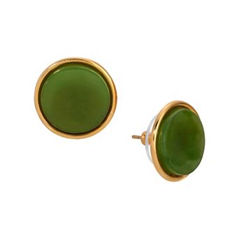 1928 Gold-Tone Semi-Precious Stud Earrings