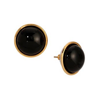 1928 Gold-Tone Semi-Precious Stud Earrings