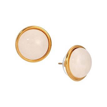 1928 Gold-Tone Semi-Precious Stud Earrings
