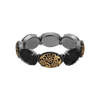 1928 Round Faceted Acrylic Stretch Bracelet