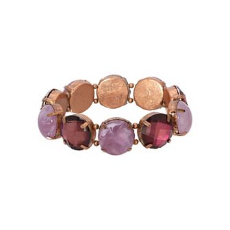 1928 Round Faceted Acrylic Stretch Bracelet