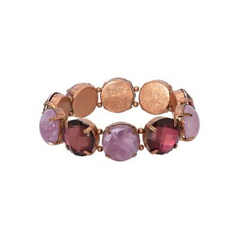 1928 Round Faceted Acrylic Stretch Bracelet