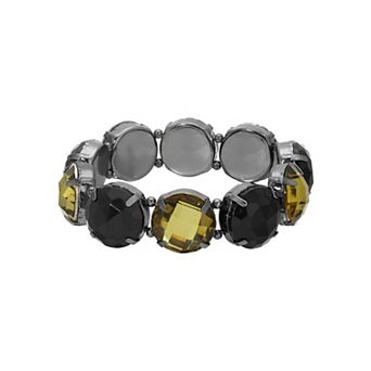 1928 Round Faceted Acrylic Stretch Bracelet