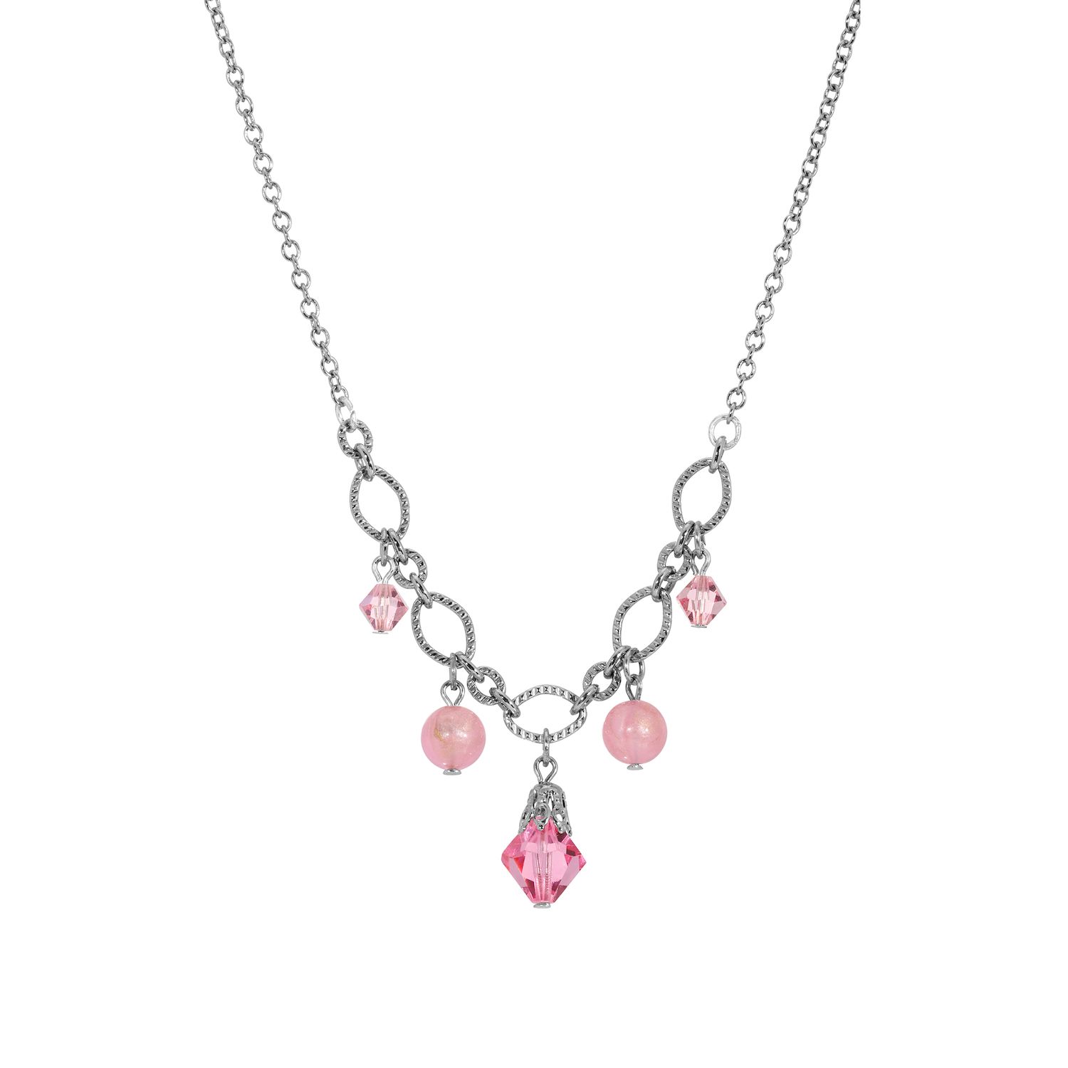 Collier Multi-rangs Robert Rose - Perles Roses Facettées - Longueur Réglable 18-20 Pouces - Occasion