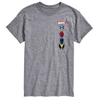 Big & Tall Marvel Oversized Left Chest Logos Graphic Tee