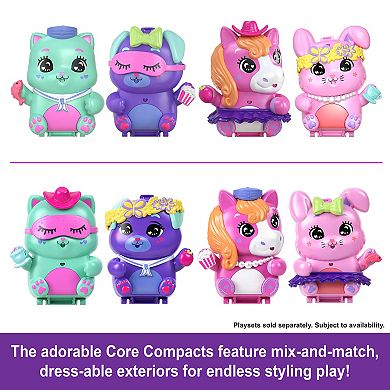 Girls Polly Pocket Set Sail Kitty Compact Playset with Micro Doll and Pet Cats Travel Toy