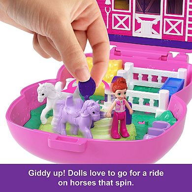 Girls Polly Pocket Pony Rodeo Compact Playset