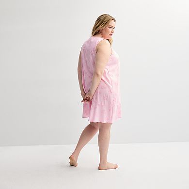 Plus Size Croft & Barrow Woven Tie Sleepshirt
