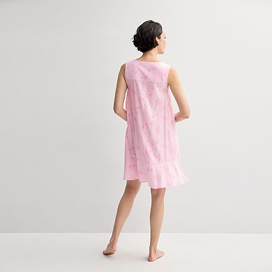 Women's Croft & Barrow Woven Tie Sleepshirt