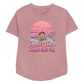 Disney's The Lion King Pumbaa And Timon Hakuna Matata Relaxing Bath Women's Relaxed Fit Graphic Tee