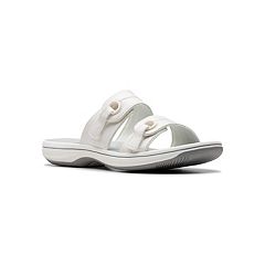 Clarks ladies white sandals clearance