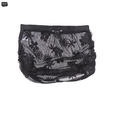 Juniors' Miken Side Cinch Mesh Lace Skirt