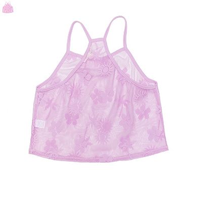 Juniors' Miken Mesh Lace Racerback Tank Top