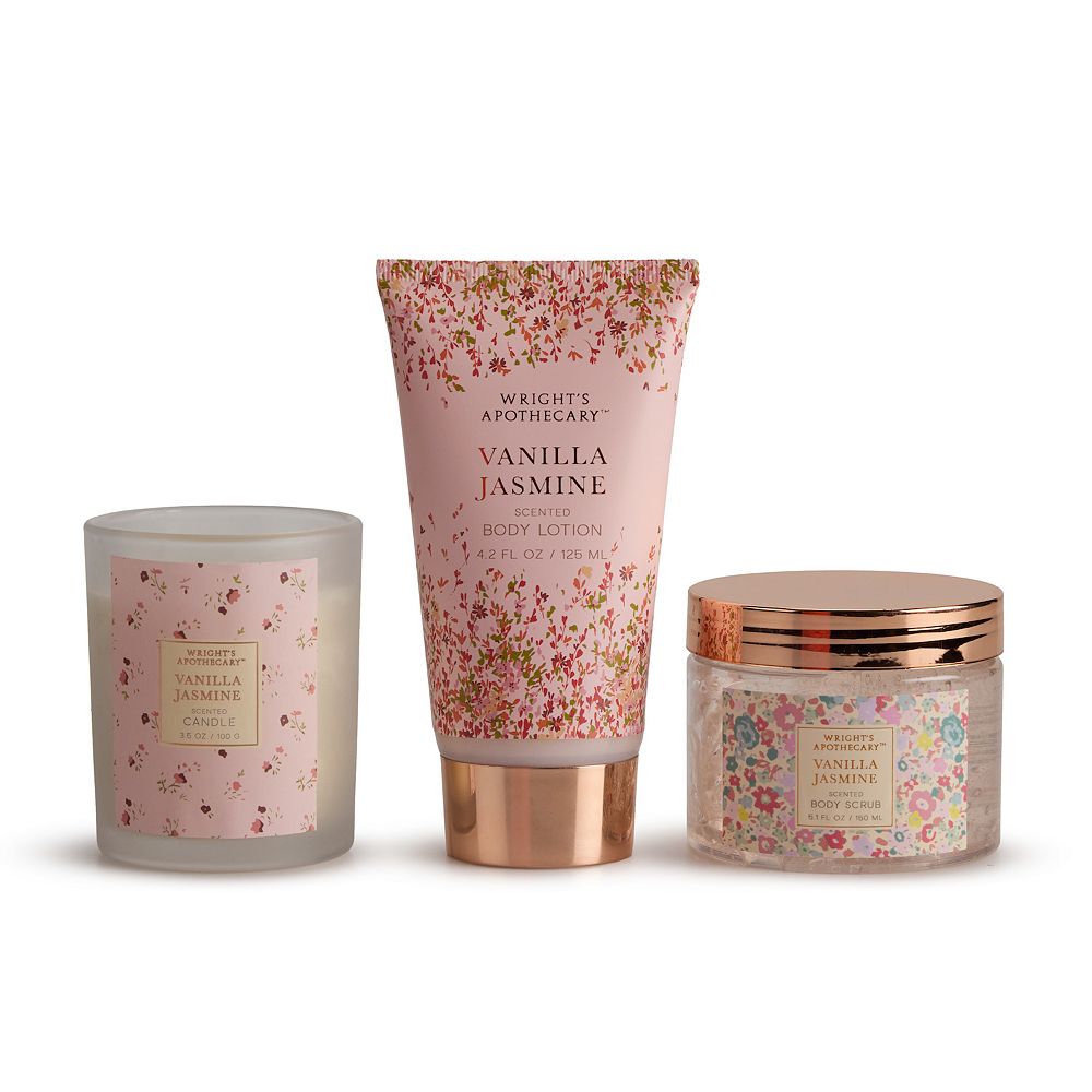 Wright's Apothecary Body Lotion, Scrub, and Candle Set