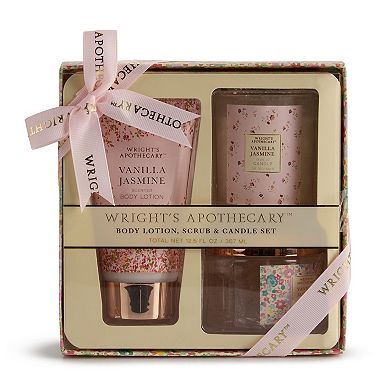 Wright's Apothecary Body Lotion, Scrub, and Candle Set