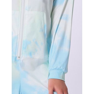 Women's Pajama Sets Tie Dye Long Sleeve Jumpsuits for Women with Pockets