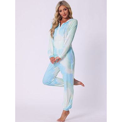 Women's Pajama Sets Tie Dye Long Sleeve Jumpsuits for Women with Pockets