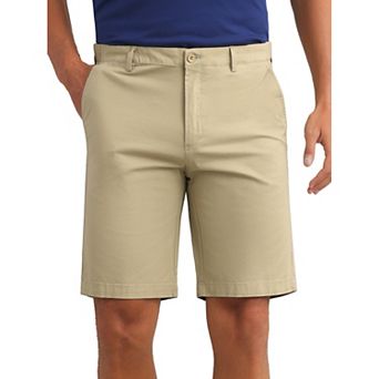 Men's Classic Button Solid Color Flat Front Zipper Formal Chino Dress Shorts