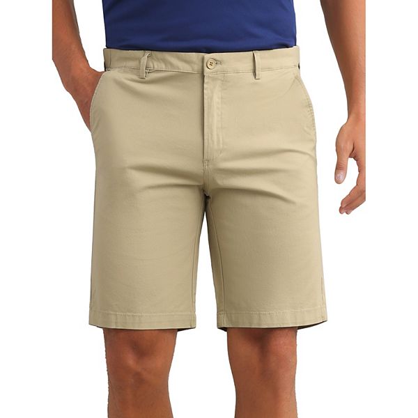 Men's Classic Button Solid Color Flat Front Zipper Formal Chino