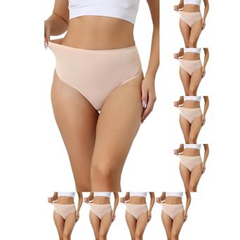 9 Packs Women's Hign Waist G-String Thongs, Tummy Control Stretch Panties, T-back Undepants