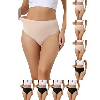 9 Packs Women's Hign Waist G-String Thongs, Tummy Control Stretch Panties, T-back Undepants