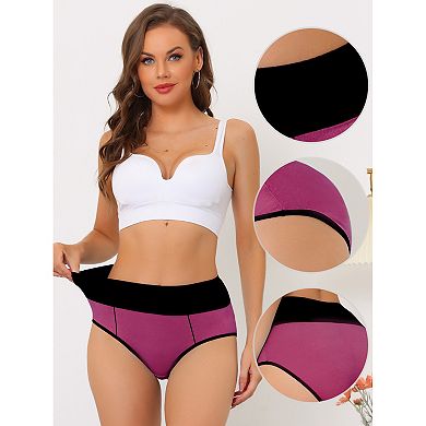 9 Packs Women's High Waist Tummy Control Color-Block Brief, Available in Plus Size