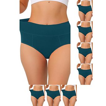 8 Packs Women's Cotton High-Waist (Available in Plus Size), Tummy Control Underwear