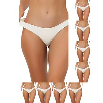 9 Packs Underwear for Women Low-Waist Contract Color Bikini Sporty Sweat-Absorbing Thongs