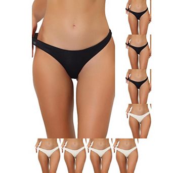 9 Packs Underwear for Women Low-Waist Contract Color Bikini Sporty Sweat-Absorbing Thongs