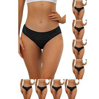 9 Packs Women's Underwear Mid-Waistd Hipster Panties, Available in Plus Size