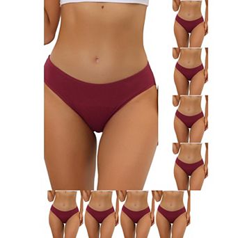 9 Packs Women's Underwear Mid-Waistd Hipster Panties, Available in Plus Size