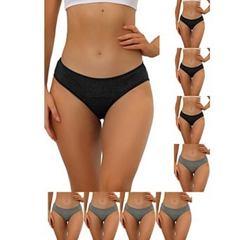 9 Packs Women's Underwear Mid-Waistd Hipster Panties, Available in Plus Size