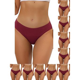 10 Packs Women's Underwear Mid-Waistd Hipster Panties, Available in Plus Size