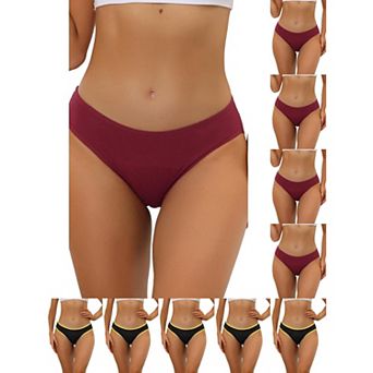 10 Packs Women's Underwear Mid-Waistd Hipster Panties, Available in Plus Size