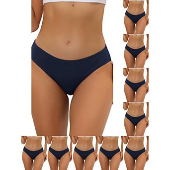 10 Packs Women's Underwear Mid-Waistd Hipster Panties, Available in Plus Size