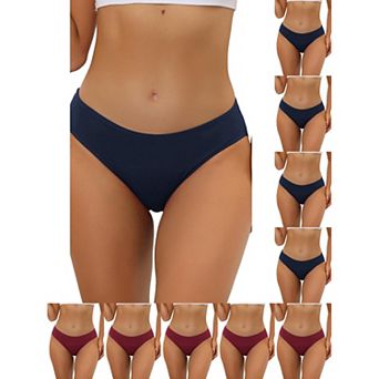 10 Packs Women's Underwear Mid-Waistd Hipster Panties, Available in Plus Size
