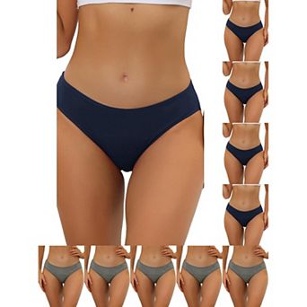 10 Packs Women's Underwear Mid-Waistd Hipster Panties, Available in Plus Size