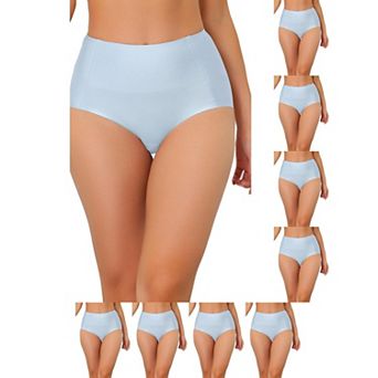9 Packs Women's Tummy Control One-Piece Hipster Underwear High-Waisted Breathable Brief