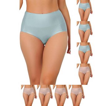 9 Packs Women's Tummy Control One-Piece Hipster Underwear High-Waisted Breathable Brief