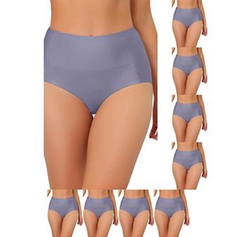 9 Packs Women's Tummy Control One-Piece Hipster Underwear High-Waisted Breathable Brief