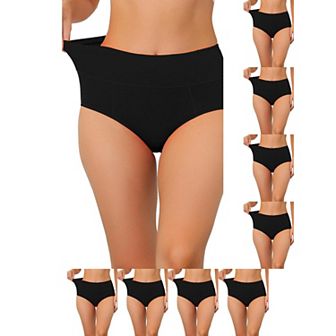 9 Packs Women's Cotton High-Waist (Available in Plus Size), Tummy Control Underwear